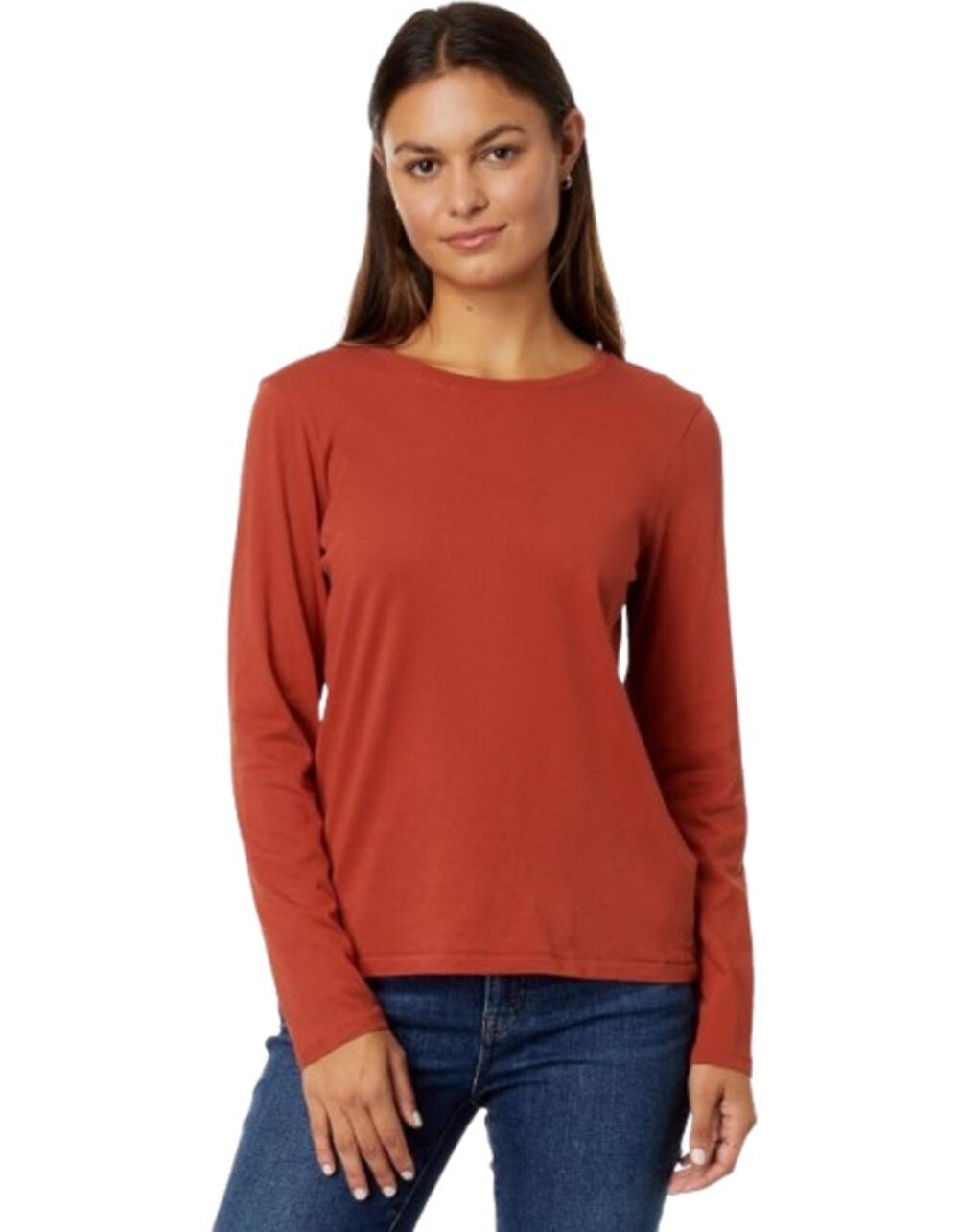 MADEWELL Women's Northside Vintage Long-Sleeve Tee XXS Orange Etruscan Clay NWT